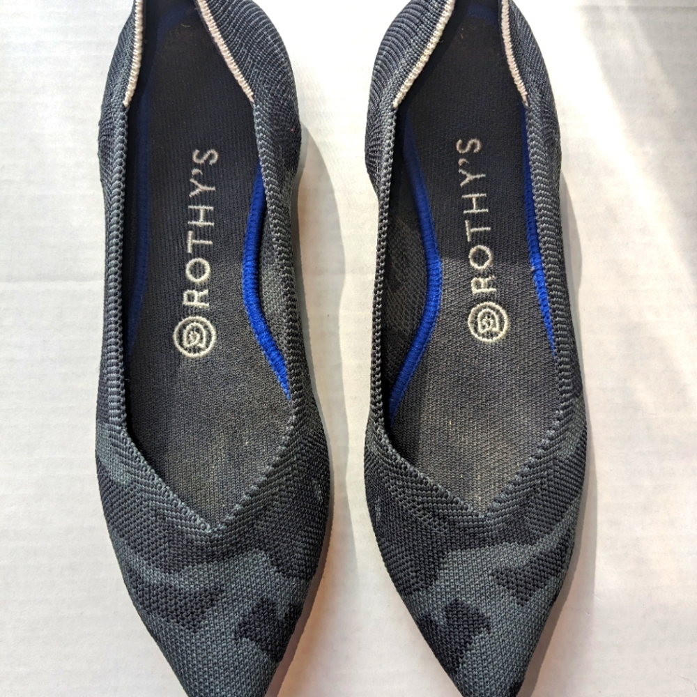 Rothy's "the point" flats camo slip on
